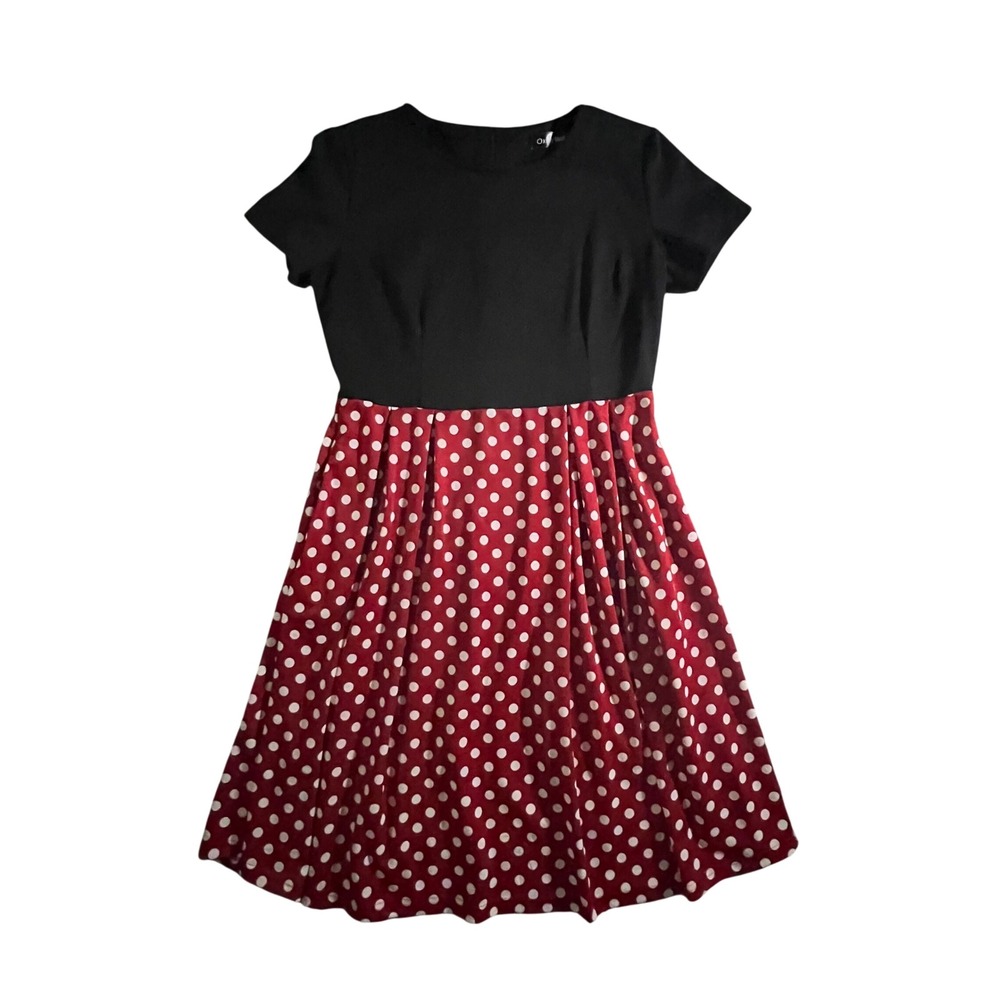 Black & Red Polka Dot Fit-and-Flare Mini Dress